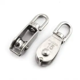 Pulley-sw-m15-2 Jcbiz 793029096825 2-pack M15 Single Pulley Block Stainless Steel Heavy Duty