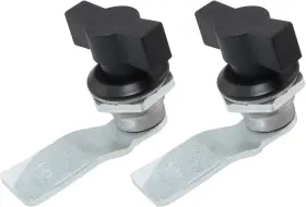 T-hsktcl-2 Jianling 2pcs Black Handle T Swing Knob Turn Cam Lock Chassis Silver