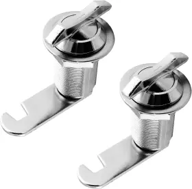 2022030904 Jiozermi 2 Packs 1 1/8 Inch Thumb Operated Offset Cam Lock T Handle Silver