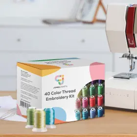 Jumblcrafts 843812170628 40 Multicolor 500m Thread Embroidery Kit - Multi