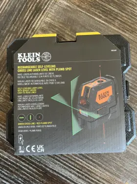 Klein Tools 092644930089 Rechargeable Self-leveling Cross Line Laser Level With Plumb Spot