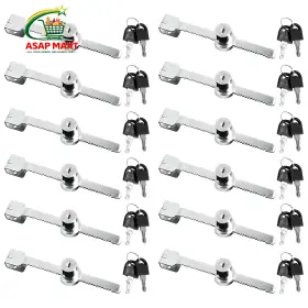 Komvzyl 712490232891 12 Pcs Sliding Glass Door Ratchet Lock Display Case With Chrome