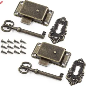 22103103 Kyuionty 2pk Skeleton Key Lock Decorative Antique Cabinet Vintage With And Screws