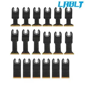 Om378711oc Lablt 18 Pcs Titanium Oscillating Tool Blade 4 Types Saw Blades