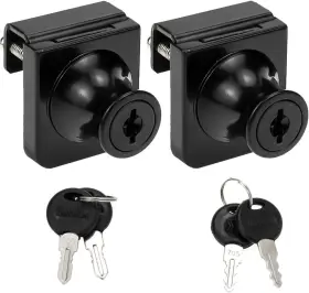 Lc Lictop 778601985308 Showcase Lock Zinc Alloy No #407 Single Door - Key Different Black