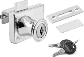 Jj220324-008 Ldexin Double Door Display Cabinet Lock With Keys Zinc Alloy Glass Silver