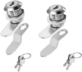 Zss-ca1816 Lhazemu 2pcs Cabinet Cam Locks Keyed Alike 5/8 Inch Toolbox Lock Silver