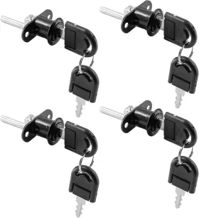 20228303 Lifcratms 4pcs 16mm Drawer Locks Matte Black Desk Wardrobe Zinc Alloy