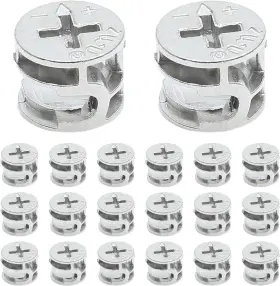 Gaoc0040 Litoexpe 20 Pcs Furniture Connecter Cam Lock Fittings 15x12mm Silver