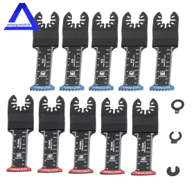 Amz1811375 Marddpair 10 Pcs Extra Long Oscillating Saw Blades Curved Edge Bi-metal And Japanese Teeth