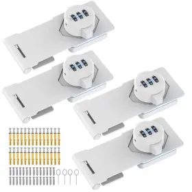 Fyp01 Mebantoo Household Cabinet Password Hasp Locks 4 Pack Black White
