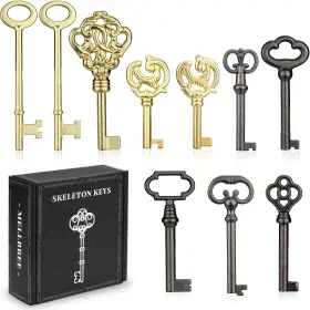 Mel-sks-k-10k-bs Mellbree Skeleton Key Set 10-key Universal Replacement Keys Kit For Brass