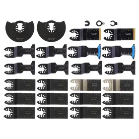 1599344 Menbager Multitool Oscillating Saw Blades Kit 27 Pcs Metal Cutting For Wood