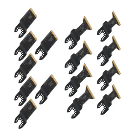 1600408 Menbager New 15 Pcs Titanium Oscillating Saw Blades Universal Multitool Metal Cutting