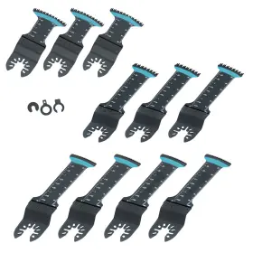 1600674 Menbager 10 Pack Bi-metal Oscillating Multi Tool Saw Blades Includes 3 Types Curved-edge
