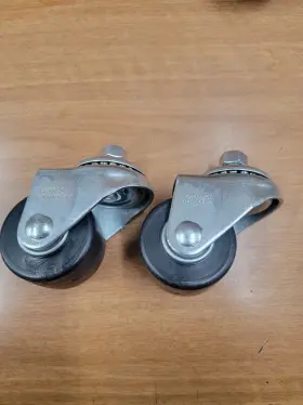 M350005 Merrick Machine 2.5 Inch Stud Mount Swivel Polyolefin Caster Black. 2pk