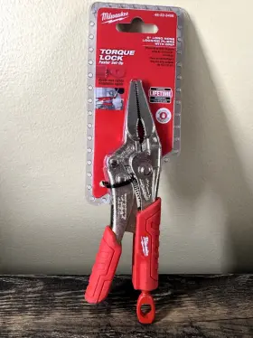 48-22-3406 Milwaukee 6 Inch Torque Lock Long Nose Pliers Durable Grip