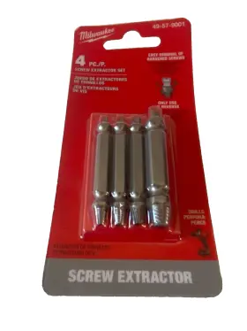 49-57-9001 Milwaukee M2 Steel Screw Extractor Set 4pc