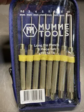 Mumme Tools 314572012745 4pplset8 Long Pin Punch 8 Piece Set