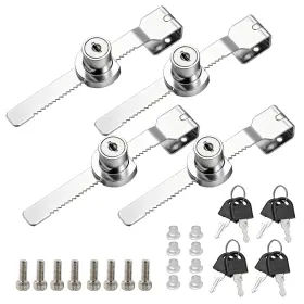 Boliguisuo-4p Mzcr-nnml 4 Pack Sliding Glass Door Ratchet Locks Display Case Lock With Chrome Finish