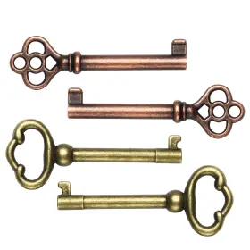 Ky-3ab Mzcvriru 756411376349 Hollow Barrel Skeleton Key Ky-2ab And Antique Decorative Bronze Color