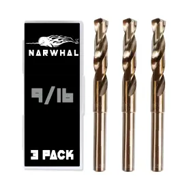 Narwhal 810147653362 9/16 Cobalt Drill Bits - 3 Pack 6 Inch Length M35 With