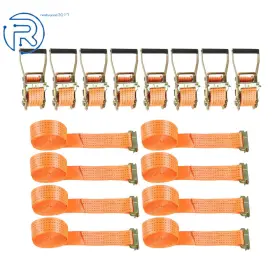 491715 Netuera E-track Heavy Duty Ratchet Straps 2 Inch 15ft 4400lb Tie Down Polyester 8 Pack New
