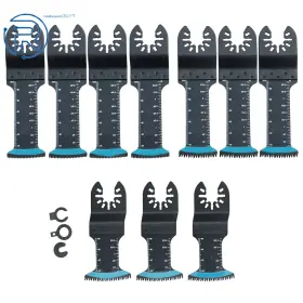 884583 Netuera 10 Pcs 3 Types Oscillating Saw Blades Bi-metal Teeth Long Reach And Plunge Cut