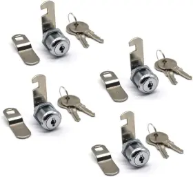 Niannian 786118470422 4pack Cam Lock 7/8 Inch Tubular Locks Keyed Alike With Chrome