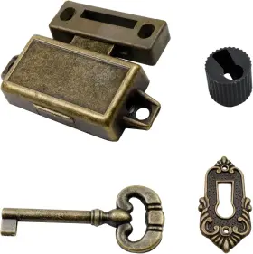 Xian2465 Nicerity Skeleton Key Lock Decorative Antique Brass Cabinet With For Bronze
