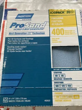 02632 Norton Prosand 400 Grit 20 Pack Sanding Sheet #02632