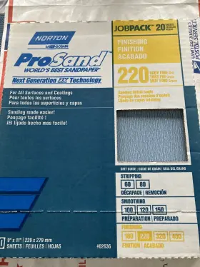 02636 Norton Prosand 220 Grit 20 Pack Sanding Sheet #02636