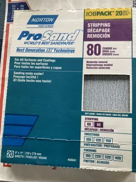 02641 Norton Prosand 60 Grit 20 Pack Sanding Sheet #02641