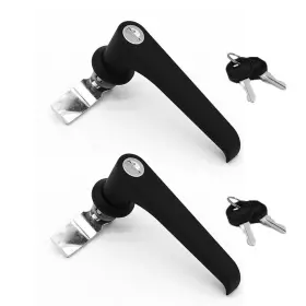 0903 Nscdiew 2pcs Chrome Zinc Alloy Handle Cabinet Locks Switchgear Black