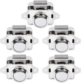 Ocg-tl204 Ocgig 5 Pcs Push Button Latch Cabinet Door Catch Electroplated Silver-5pcs