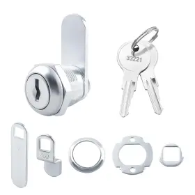 9941 Oggogoe Cabinet Cam Locks Keyed Alike 5/8 Inch Cylinder For 5/16 Max Panel Silver