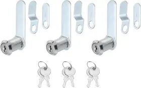 240612 Patikil 1-1/8 Inch Cabinet Locks With Keys 3 Pack Zinc 1-1/8inch Silver