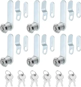 Pta240612tt000652 Patikil 3/4 Inch Cabinet Locks With Keys 6 Pack Zinc Alloy 3/4inch Silver
