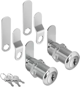 1840 Pawglow 780682661439 Cabinet Locks With Keys 1-1/2 Inch Long Cam Lock Keyed 2pcs Chrome