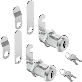 P1835-2p Pawglow Cabinet Locks With Keys Keyed Alike Cam Lock 1-3/8 Inch 2pcs Chrome