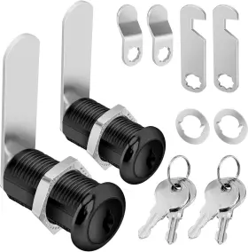 Ccl-pb013-8 Pertinel Cam Locks Black Cabinet Keyed Alike 1-3/8 Inch 2pcs
