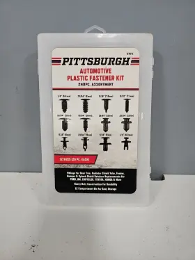 57671 Pittsburgh Automotive Plastic Fastener Kit 240 Piece Pre Owned