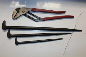 2658g Proto 12 Inch 16 21 Rolling Head Pry Bar Set And Power Track Ii 16.7/8 Pliers Usa