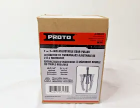 J4034 Proto 2 Or 3 Jaw Adjustable Gear Puller Ton 4-3/4 Inch Spread X 3-1/4 Reach