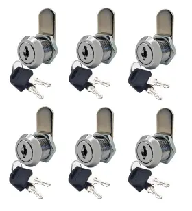 Purocean 798386939143 Cam Lock Keyed Alike Cabinet Mailbox 16mm 5/8 Inch Bright Chrome