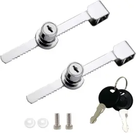 Qedt 750250275788 Sliding Glass Door Ratchet Lock With Chrome Finish Display Case Silver