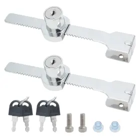 Gb10818-013 Qjaiune 2 Pack Sliding Glass Door Lock Showcase 5.56 Inch / 141mm Silver