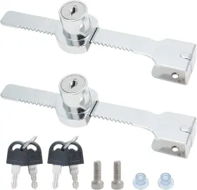 Gb10818-014 Qjaiune 2 Pack Sliding Glass Door Lock Showcase Display 5.63 Inch / 143mm Silver