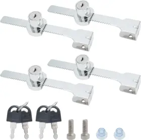 Gb220608-601 Qjaiune 4 Pack Sliding Glass Door Lock Showcase 5.56 Inch / 141mm - Silver