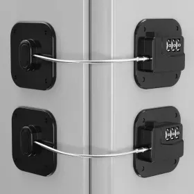 Qutspou 803173474735 Refrigerator Lock - Heavy Duty Fridge And Cabinet Keyless Black
